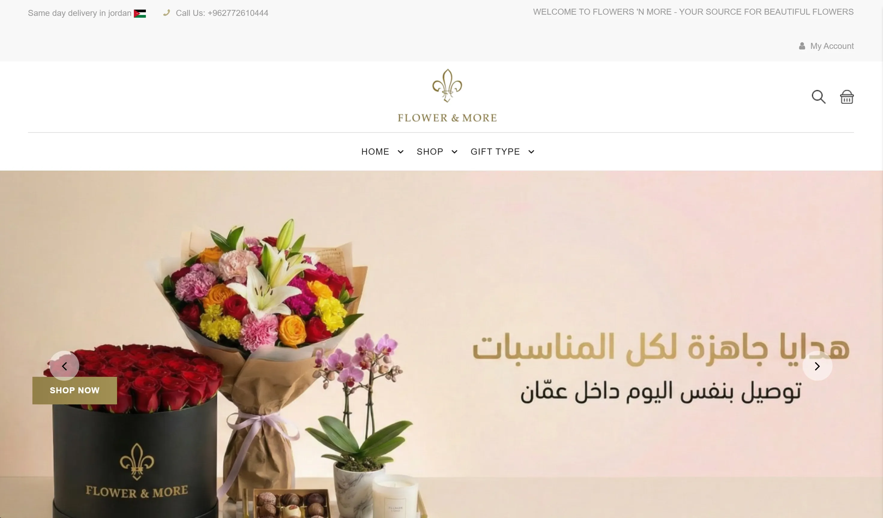 Flowers N More e-commerce website design