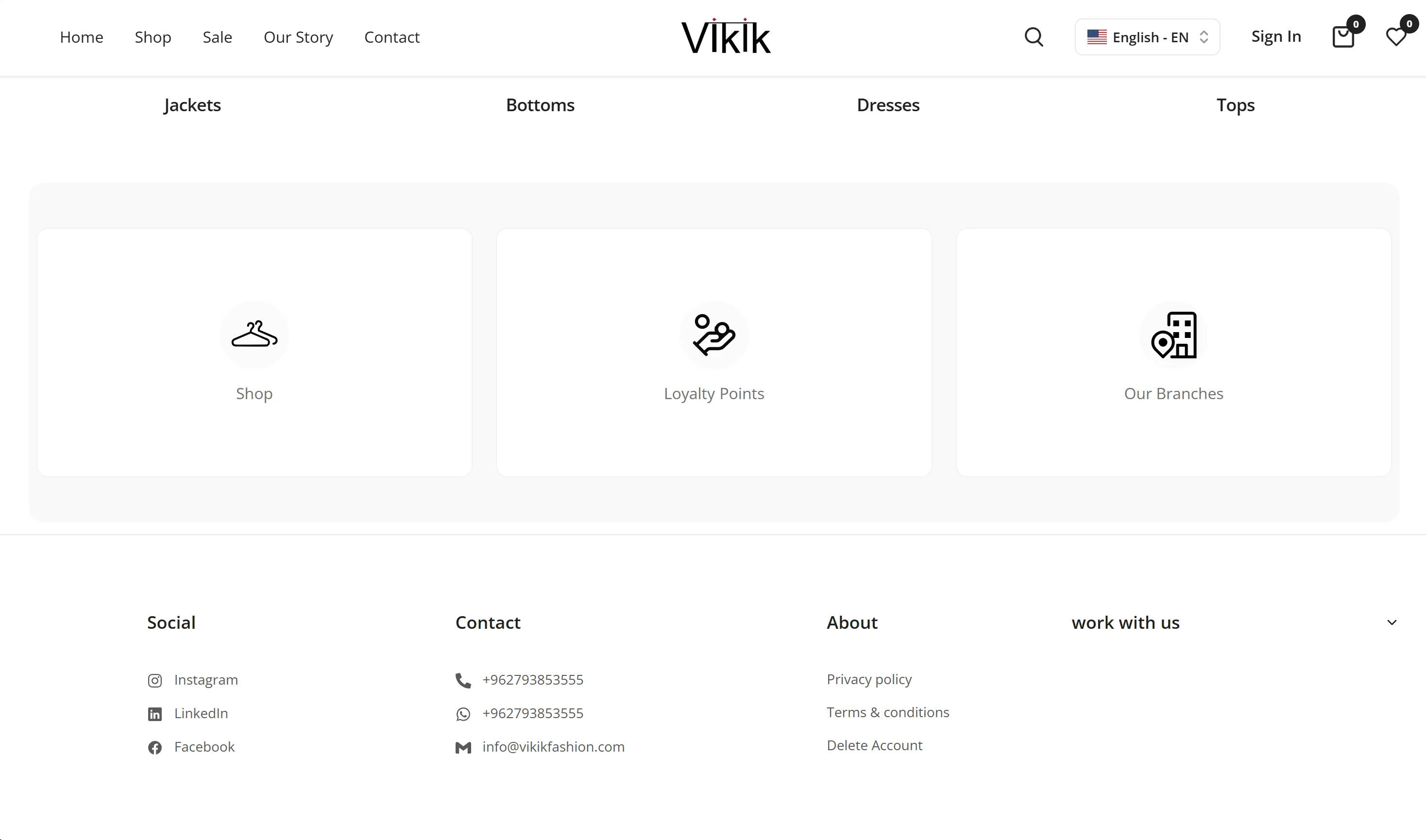 Viki K Fashion e-commerce website design